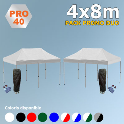 Tente pliante Pack Duo 4x8m Pro40