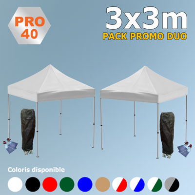 Tente pliante Pack Duo 3x3m Pro40