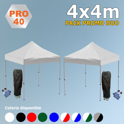 Tente pliante Pack Duo 4x4m Pro40