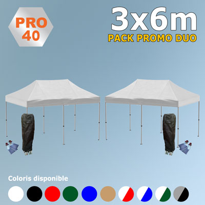 Tente pliante Pack Duo 3x6m Pro40