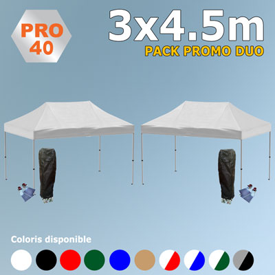Tente pliante Pack Duo 3x4.5m Pro40