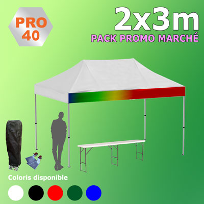 Tente Pliante 2x3 PRO40 Pack Promo MARCHÉ