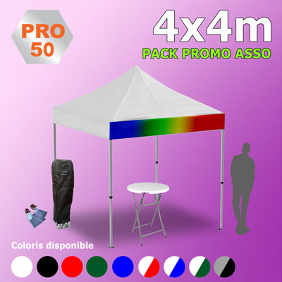 Tente Pliante 4x4m PRO50 Pack Promo ASSO