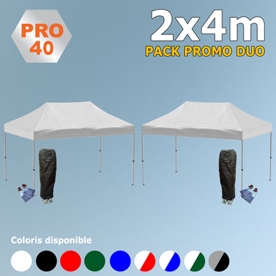 Tente pliante Pack Duo 2x4m Pro40