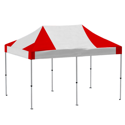 Tente pliante 4x8m Pro40 Toit  Blanc/Rouge 500g