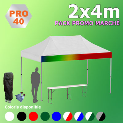 Tente Pliante 2x4 PRO40 Pack Promo MARCHÉ