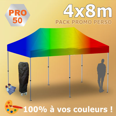 Tente Pliante 4x8m PRO50 Pack Promo Perso