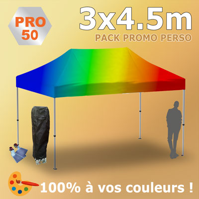 Tente Pliante 3x4.5 PRO50 Pack Promo Perso